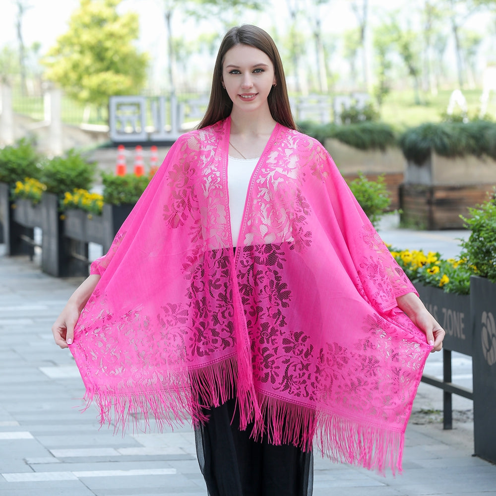 Hot Pink Lace Kimono Central Chic