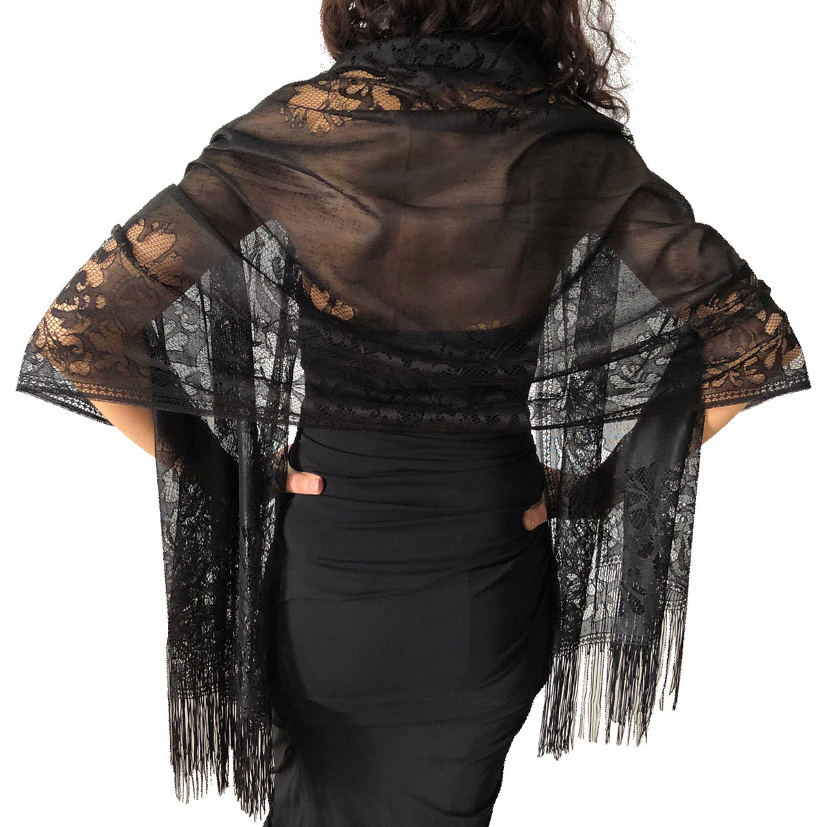 Black dress shawl wrap best sale