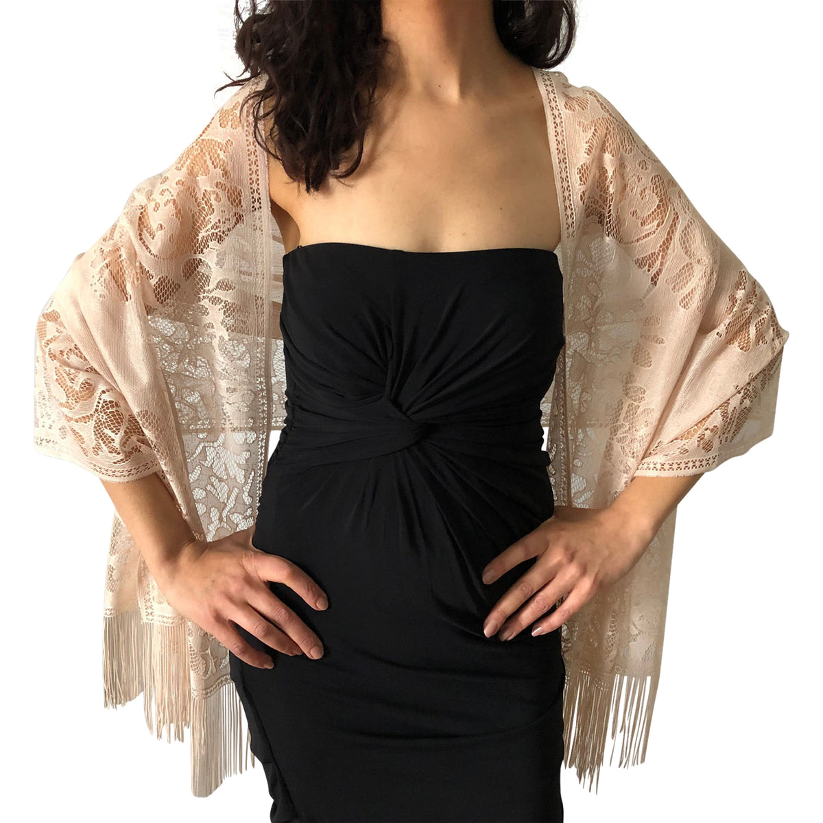 champagne lace shawl