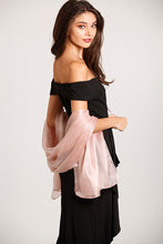 Load image into Gallery viewer, Iridescent Dusky Pink Wedding Pashmina Shawl Wrap Scarf