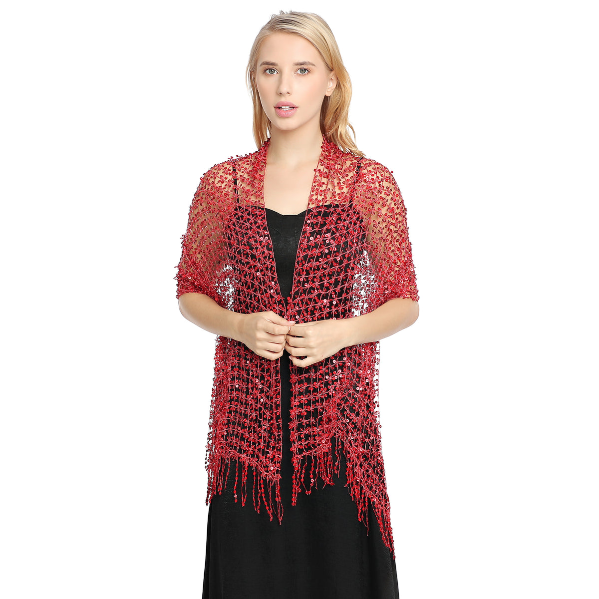 Red Sequin Scarf