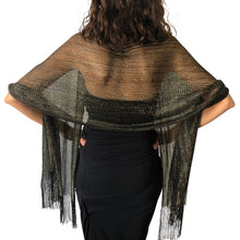 Load image into Gallery viewer, Black &amp; Gold Shimmer Shawl