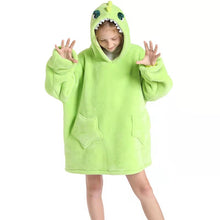 Load image into Gallery viewer, Kids Fleece Lined Blanket Hoodie Dressing Gown