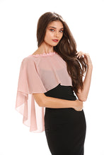 Load image into Gallery viewer, Dusky Pink Chiffon Cape With Lace Trim