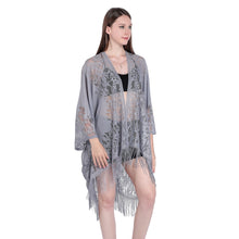 Load image into Gallery viewer, Grey Lace Kimono