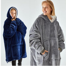 Load image into Gallery viewer, Adults Oversized Fleece Lined Blanket Hoodie Dressing Gown