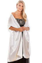 Load image into Gallery viewer, White Satin Wedding Wrap