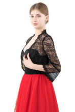 Load image into Gallery viewer, Black Lace Open Cardigan