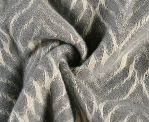 Womens Jacquard Woven Blanket Grey Scarf