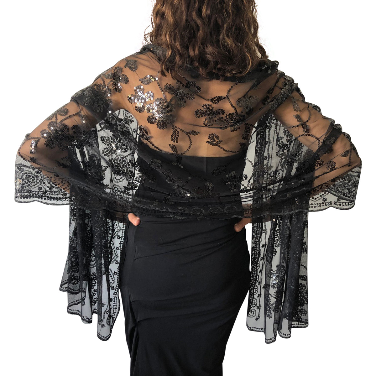 Black shawl clearance for dress