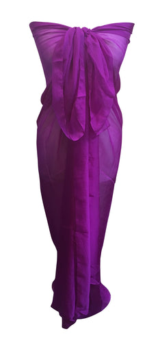 Purple Extra-Large Plain Silky Sarong