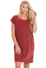 Load image into Gallery viewer, Red Striped Maternity &amp; Breastfeeding Dress