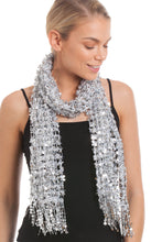 Load image into Gallery viewer, Silver Sequin Scarf