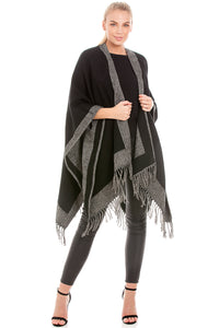 Black & Grey Blanket Wrap Shawl