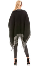 Load image into Gallery viewer, Black &amp; Grey Blanket Wrap Shawl