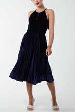 Load image into Gallery viewer, Navy Velvet Dress