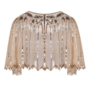 Champagne Gold 1920s Sequin Capelet
