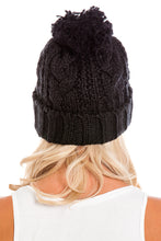 Load image into Gallery viewer, Black Cable Knit Beanie