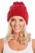 Load image into Gallery viewer, Red Cable Knit Beanie