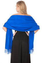 Load image into Gallery viewer, Cobalt Blue Cashmere Pashmina Shawl Scarf