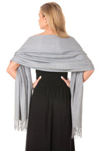 Load image into Gallery viewer, Grey Cashmere Pashmina Shawl Scarf