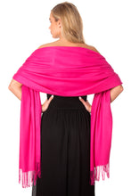 Load image into Gallery viewer, Hot Pink Cashmere Pashmina Shawl Scarf