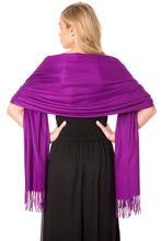 Load image into Gallery viewer, Purple Cashmere Pashmina Shawl Scarf