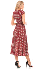 Load image into Gallery viewer, Red Polka Dot Wrap Dress