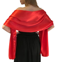 Load image into Gallery viewer, Red Satin Wedding Wrap
