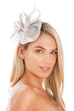 Load image into Gallery viewer, White Satin Fascinator