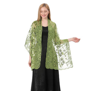 Green Sequin Art Deco Pashmina