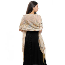 Load image into Gallery viewer, Champagne Gold Sequin Art Deco Pashmina