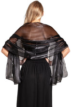 Load image into Gallery viewer, Iridescent Black Pashmina Shawl Wrap Scarf