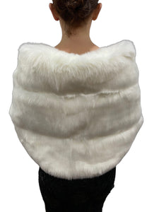 Thick White Faux Fur Shawl