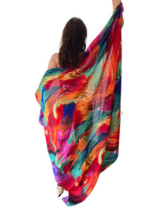 Brightly Coloured Large Beach Sarong