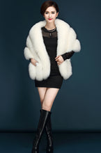 Load image into Gallery viewer, Thick White Faux Fur Shawl