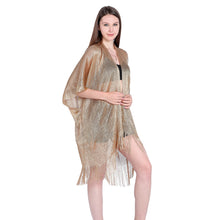 Load image into Gallery viewer, Copper Gold Shimmer Sparkly Kimono Style Cardigan