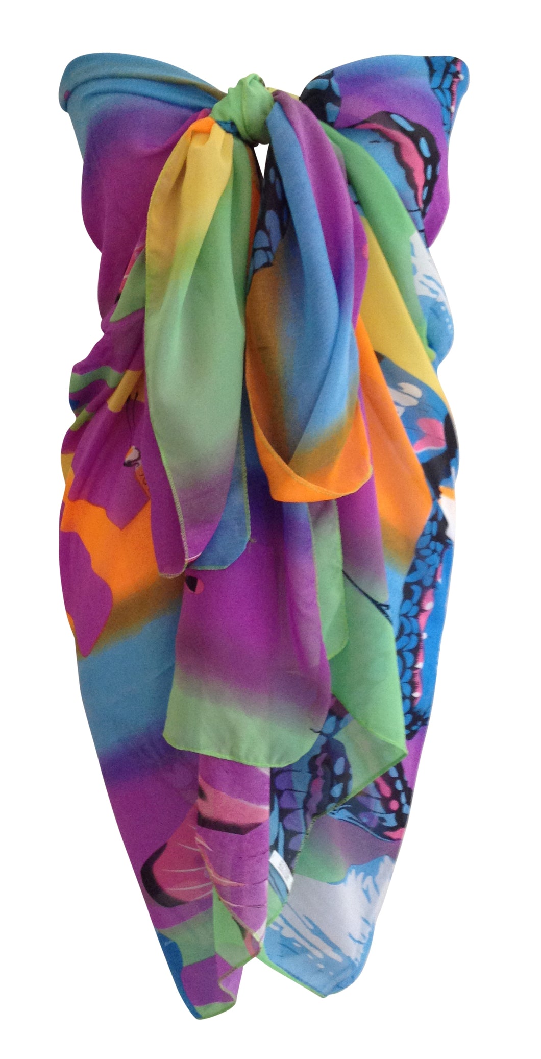 Multi-Coloured Butterfly Chiffon Sarong