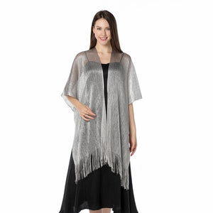 Silver Grey Shimmer Sparkly Kimono Style Cardigan