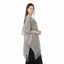 Load image into Gallery viewer, Silver Grey Shimmer Sparkly Kimono Style Cardigan