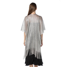Load image into Gallery viewer, Silver Grey Shimmer Sparkly Kimono Style Cardigan