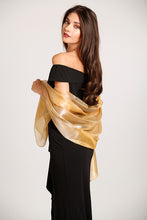 Load image into Gallery viewer, Champagne Gold Silky Wedding Pashmina Shawl Wrap Scarf