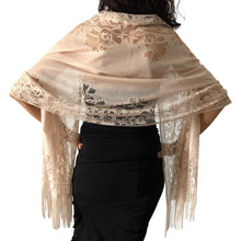 Load image into Gallery viewer, Champagne Lace Pashmina