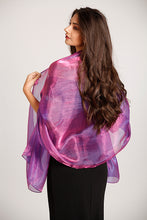 Load image into Gallery viewer, Royal Purple Iridescent Pashmina Wedding Wrap Scarf