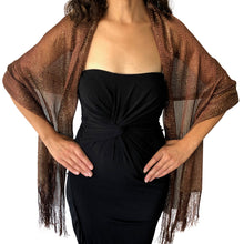 Load image into Gallery viewer, Brown Shimmer Shawl