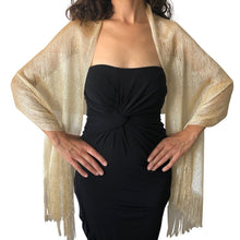 Load image into Gallery viewer, Champagne Gold Shimmer Shawl
