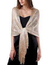Load image into Gallery viewer, Champagne Gold Shimmer Shawl