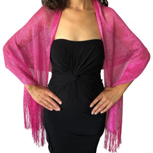 Load image into Gallery viewer, Hot Pink Shimmer Shawl