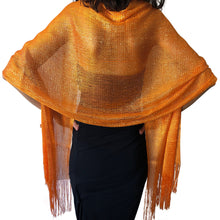 Load image into Gallery viewer, Orange Shimmer Shawl