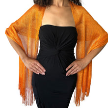 Load image into Gallery viewer, Orange Shimmer Shawl